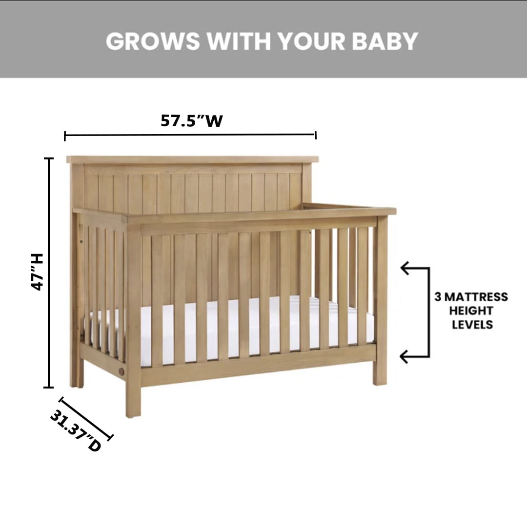 Soho Baby Everlee 4-In-1 Convertible Crib In Honey Wood
