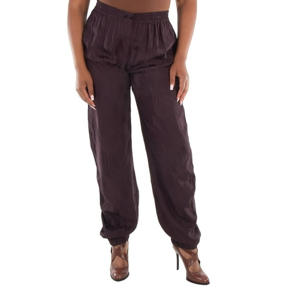 The Attico Ladies Brown ‘Jagger' Monogrammed Long Pants, Brand Size 38 (US Size 4)