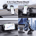 thumbnail image 3 of Strong Suction Car Phone Mount, 4-in-1 Adjustable Holder for Windshield Dashboard Air Vent and Desk, Universal Cell Phone Stand , Dark Black, 3 of 7
