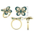 thumbnail image 4 of Dazzlingrock Collection 0.30 Carat (ctw) Round Blue & White Diamond Butterfly Cocktail Right Hand Ring for Women in 10K Yellow Gold, Size 5.5, 4 of 6