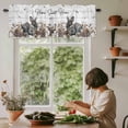 thumbnail image 6 of Rabbits Pine Cone Rod Pocket Curtain Valance, Sweet Home Texture Farmhouse Grey Wooden Farmhouse Window Valance for Living Room, Bedroom, Kitchen 54"W x 18"L, 6 of 9