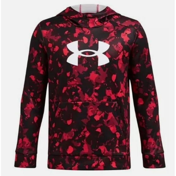 Armour Fleece Big Logo Printed Red/Black Camo Size YL
