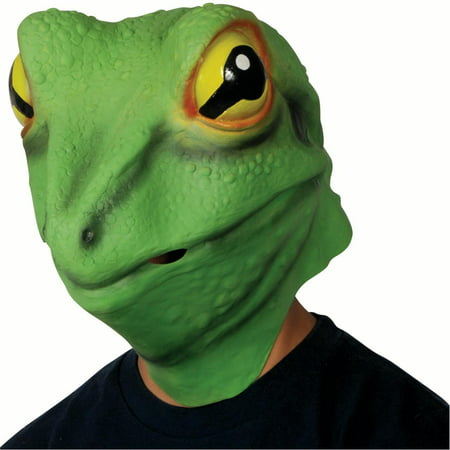 Star Power Frog Prince Animal Head Mask, Green Yellow, One Size