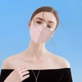 thumbnail image 6 of Minjewel Ice Silk Face Mask with Rhinestones - Women 3D Sparkly Design, Breathable, Soft, Lightweight, Fashionable for Party, Travel, Daily Use,Hot Pink, 6 of 9