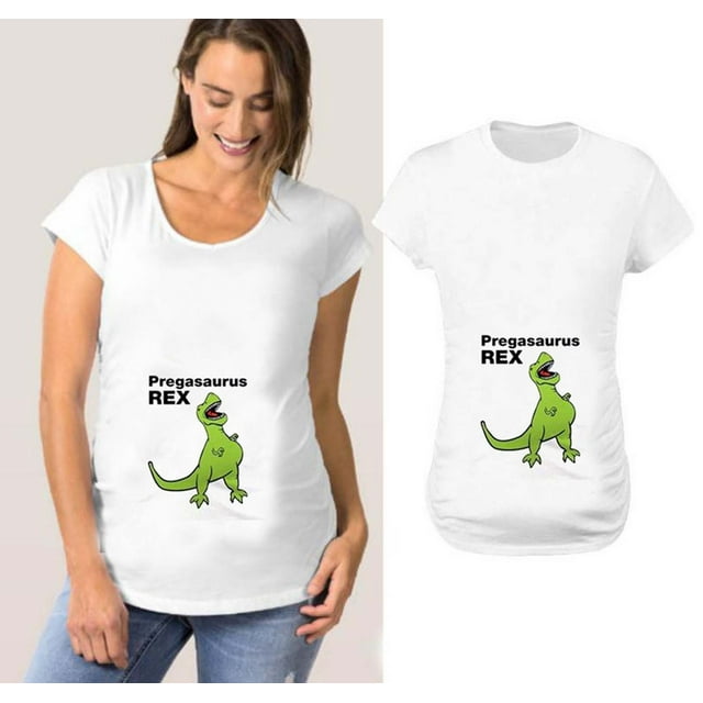 EGNMCR Blouses et Chemises à Manches Courtes à Col Rond Femmes Manches Courtes Enceinte Impression de Lettres Hauts Imprimés Blouse pour Femmes Enceintes