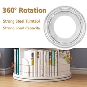 IAJXWI 5 Tier Wooden Rotating Bookcase, 360° Revolving Display Rack with 20 Shelves, Corner Bookshelf Tower for Home, Study, Office