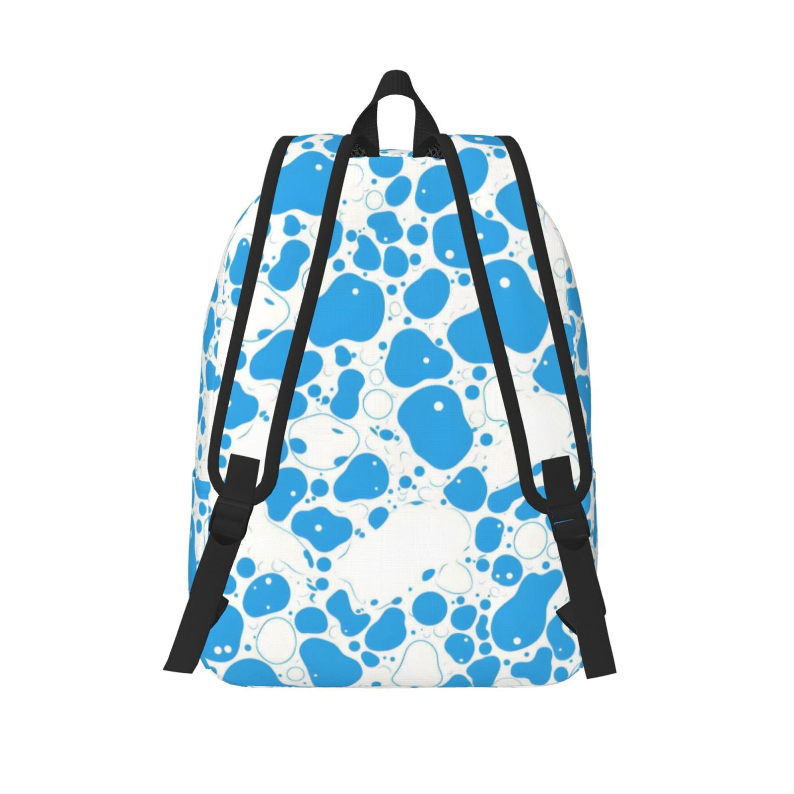 Casual Canvas Backpack Without Interlayer Large Capacity Stick Bag Design For Outdoor Shopping Office Outdoor Sports Milk Cow Skin Print Style Powderblue_3 Medium
