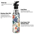 thumbnail image 3 of Yayeee 33oz Insulated Water Bottle Double Wall Stainless Steel with Flip Straw Lid, Red Japanese Floral Pattern, 3 of 7