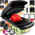 thumbnail image 1 of - Picador de verduras y piralizador - Picador de alimentos con contenedor, rebanador de frutas, utensilios de cocina y accorios, eial para el hogar (9 en 1, negro), 1 of 5