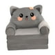 thumbnail image 3 of Sofá plegable para niños, sofá de suelo con dibujos animados, cómodo sillón reclinable, lavable y portátil. Gris, 3 of 9