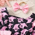 thumbnail image 6 of EnJoCho Girls Halloween Bow Decorated Romper Dress for Spring Fall, Cute Toddler Printed Jumpsuit Dress with Pumpkin Patterns, 6 of 9