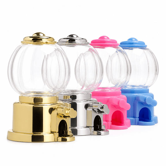 GARDVORA 4Pcs Small Candy Dispenser Manual Gumball Machine Plastic Candy Holder Toy