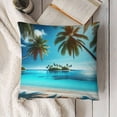thumbnail image 3 of nygtbtfer Pillow Cover , Hawaiin Throw Pillow Cover, Summer Coastal Cushion Cover, Style Blue Sea Wave Decorative Square Pillow Case Bedroom Decor White, 3 of 5