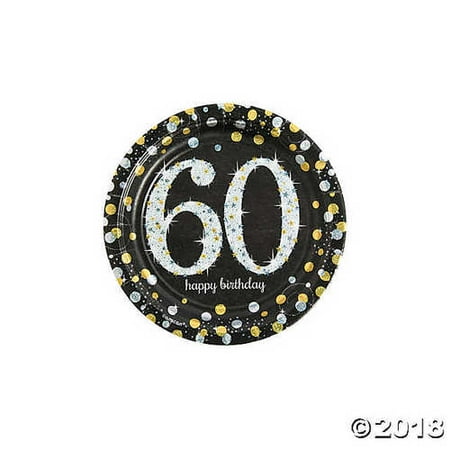 - Amscan 541547 Sparkling Celebration 60 Round Prismatic Plates Party Supplies, 7