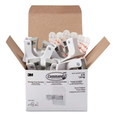 

Command Broom Gripper 3.12 x 1.85 x 3.34 White/Gray 6 Grippers/16 Strips/Pack (17007S6NA)