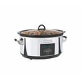 CrockPot 7Quart Polished Flat Control Programmable Slow Cooker