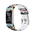 thumbnail image 3 of Gwong Electrónica Reloj de reemplazo de silicona de impresión floral Correa de muñeca para la carga de FitBit 2, 3 of 7