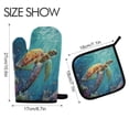 thumbnail image 2 of 2PCS Pot Holders and Oven Mitts Sets Cooking Gloves Kitchen Gloves Heat-Resistant Non-Slip for Baking Cooking Beautiful Sea Turtle, 2 of 5