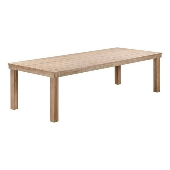 Pemberly Row Contemporary Natural Outdoor 108" Rectangular Dining Table