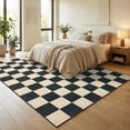 thumbnail image 6 of Garvee 8'x10' Checkered Area Rug Soft Plaid Carpet, Washable Non Slip Indoor Floor Mats for Living Room Bedroom Home Office, Black Coffee, 6 of 9