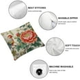 thumbnail image 4 of Nawypu  Red Peony Flower Animal Bird Farmhouse Pillow Covers Bird in Peony Tree Coral Lumbar Cushion Cover White Chinoiserie Style Accent Pillow with Zipper for Sofa Living Room 2pcs, 4 of 6