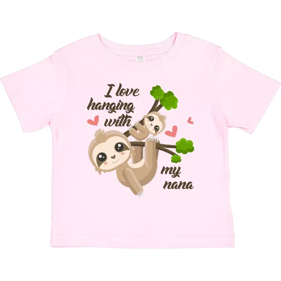 Bella Canvas Hanging With My Nana Toddler Shirt Sloth Cute Love Sloths Child Kid Toddler Shirt