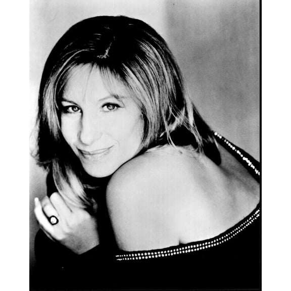 Barbra Streisand Headshot In Off Shoulder Top Black And White Photo Print (8 x 10) - Item # MVM57117