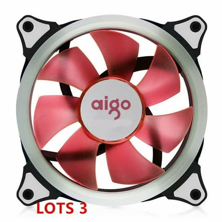 3 X RED LED 120mm CPU Computer Case Cooling Neon Quite Clear 4 Pin Fan (Best Led Case Fans)