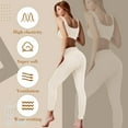 thumbnail image 3 of Lsupdaol 4 Pcs Women's Workout Sets Pilates Exercise Outfit Ribbed Scoop Neck Sports Bra Shorts Leggings Gym Clothes Set, 3 of 12