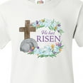 thumbnail image 4 of Inktastic Easter He Has Risen with Cross and Flowers Youth T-Shirt, 4 of 5
