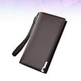 thumbnail image 4 of FRCOLOR Men Use Wallet Multifunctional Men Use Wallet Long Zipper Purse Large Capacity Storage Bag Coffee,7.68"X4.13"X1.38", 4 of 4
