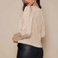 thumbnail image 4 of biudgviw Dressy Tops for Women Elegant Lantern Long Sleeve Business Casual Shirts Satin Solid Color Formal Evening Party Blouses, 4 of 7