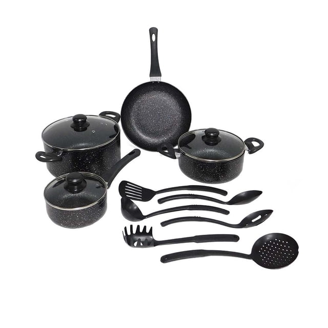 Batería de Cocina Antiadherente con Recubrimiento de Granito 13 pzas Good & Good M108-BC0001