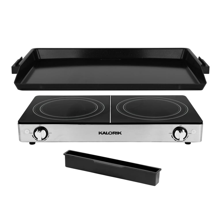 Kalorik Pro Double Griddle and Cooktop, Stainless Steel