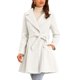 thumbnail image 1 of Abrigo elegante Allegra K para mujer, abrigo largo con cinturón y cuello chal, talla XL, blanco, 1 of 6