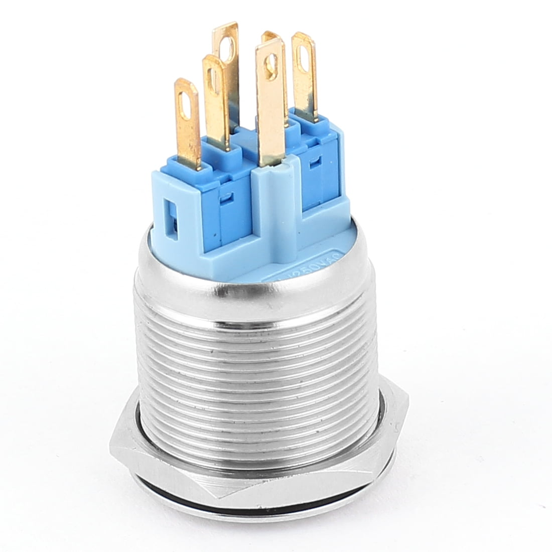 24V 18mm Red LED Light 22mm Mounted Thread ON/OFF Momentary Push Button ...