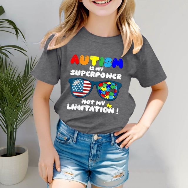 Vêtements pour Filles T-Shirts Graphiques à Col Rond T-Shirts Décontractés pour Filles 4T