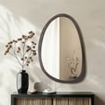thumbnail image 4 of LUVODI 23.62x35.43 inch Wooden Frame Irregular Mirror Asymmetric Pebble Wall Mirror Horizontal & Vertical Hang ﻿, 4 of 10