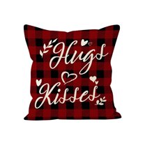 Lilixerw Valentines Day Love Heart Pattern Throw Pillow Cover 18 x 18 inch,Spring Festival Decorative Cushion Case for Sofa Bedroom Living Room Home Decor,Soft Valentine Theme Print Pillowcase