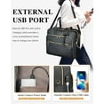 thumbnail image 5 of Taygeer PU Leather Tote Bag for Women, Crossbody Bags with USB Port and Adjustable Shoulder Strap for Work School Travel, Black, 5 of 8