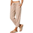 thumbnail image 2 of Bnwani Pants for Women, Fashion Wide Leg Elastic Waist Drawstring Causal Pants, 2 of 8