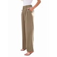 thumbnail image 3 of Pantalones de Vestir de Pierna y Cintura Alta para Mujer. Café Ligero M, 3 of 7
