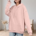 thumbnail image 2 of DHFJKG Hoodies For Women Oversized Plain Sweatshirt Drop Shoulder Loose Fit Long Sleeve Drawstring Casual Pullover Athleisure Tops, 2 of 4