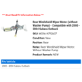 thumbnail image 2 of Rear Windshield Wiper Motor (without Washer Pump) - Compatible with 2000 - 2004 Subaru Outback 2001 2002 2003, 2 of 2