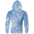 thumbnail image 6 of Domuza Mens Zip Up Hoodie Long Sleeve Casual Lightweight Drawstring Sweatshirt Fall Winter Cotton Soft Tie Dye Pullover with Kangaroo Pockets Light Blue XL, 6 of 7