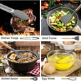 thumbnail image 6 of 34PCS Silicone Cooking Utensils Set, 446°F Heat Resistant Wooden Handle Cooking Kitchen Utensils Spatula Set with Holder for Nonstick Cookware,Dishwasher Safe (BPA Free),Gray, 6 of 8