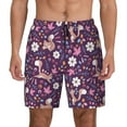 thumbnail image 2 of Goofa Cute Squirrel Floral Printed Men's Swim Trunks Board Shorts Quick Dry Mens Swimming Trunks with Compression Liner,Breathable Fit Hawaii Beach Shorts-X-Large, 2 of 9