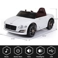 thumbnail image 3 of Lohoms Kids Ride On Car, White 12V BENTLEY Style Licensed Electric Off-Road Ride On Car Child Toy, Dual Motor With 2.4G Romote Control MP3 LED Headlights, Premium Wheel, 3 of 9