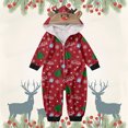 thumbnail image 4 of Mono con capucha de una pieza, conjunto de una pieza con estampado de árbol de Navidad, disfraz de cosplay con gorro de ciervo, mono informal holgado y ligero con cremallera, conjunto familiar, vino,, 4 of 6