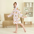 thumbnail image 2 of FORMRS Niños Bathrobe Unisex Hooded Robe Soft Plush Pajamas Sleepwear, Size 2-3T, Cartoon Citrus, 2 of 7